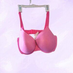 PINK Victoria's Secret wear everywhere push-up bra pink cursive on bra hot pink